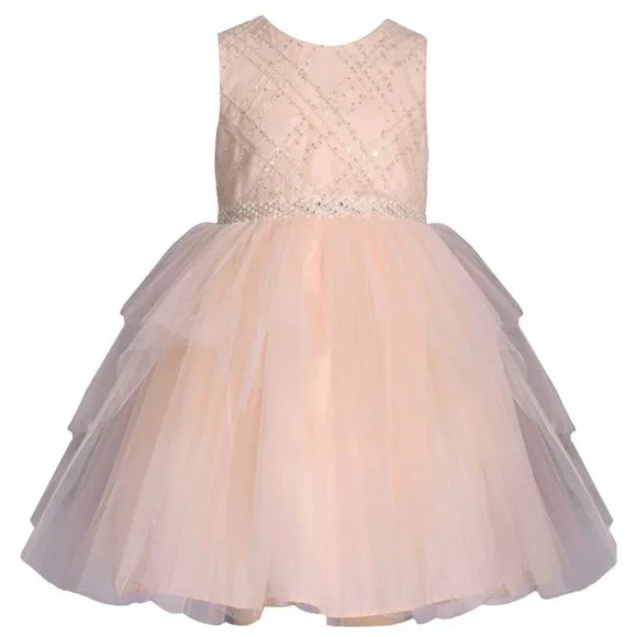 Bonnie Jean | Dresses | Bonnie Jean Girls 3m6x Blush Pink Tulle Sequins Ballerina  Dress | Poshmark